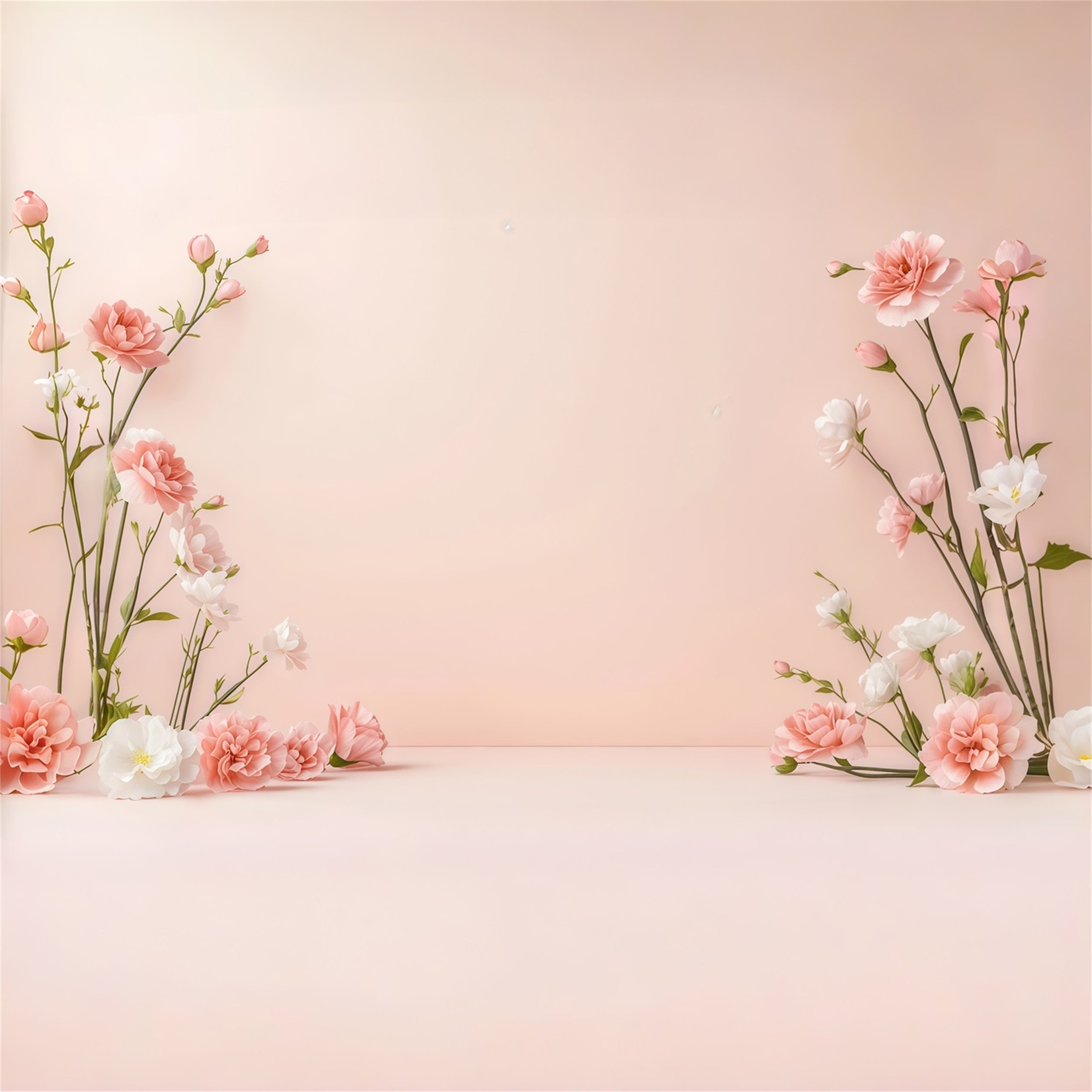 Fond Fête des Mères Couronne Florale Bordure Florale Poudrée Minimaliste CSH63-65