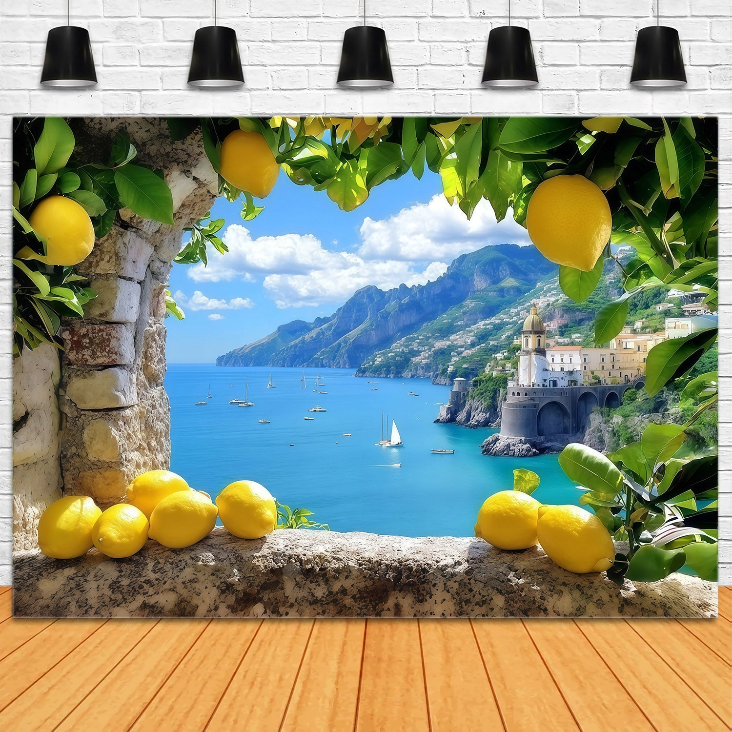 Fond Côte Amalfitaine Citrons et Mer Méditerranée Été CSH64-81