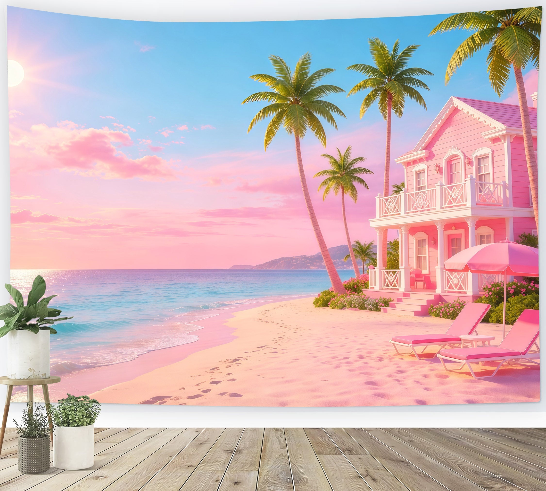 Fond Plage Maison Rose au Bord de la Mer Évasion Océanique CSH64-93