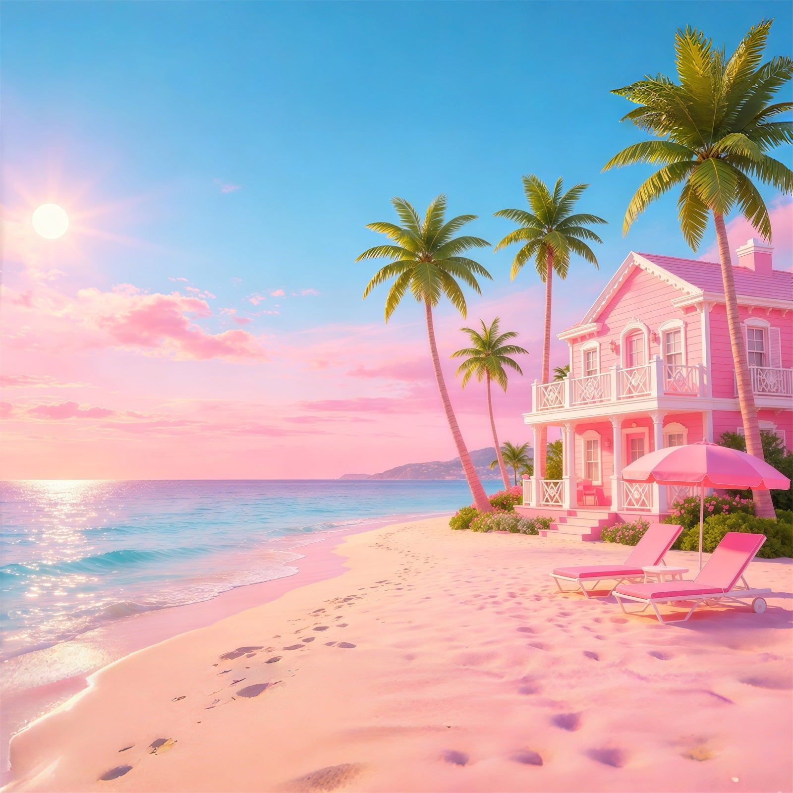 Fond Plage Maison Rose au Bord de la Mer Évasion Océanique CSH64-93