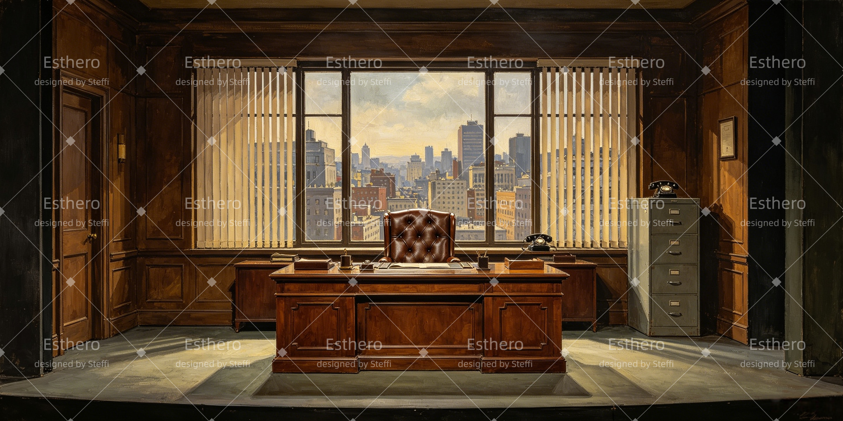 Toile de Fond Théâtre Bureau de Direction Décor de Scène CSH66-T14