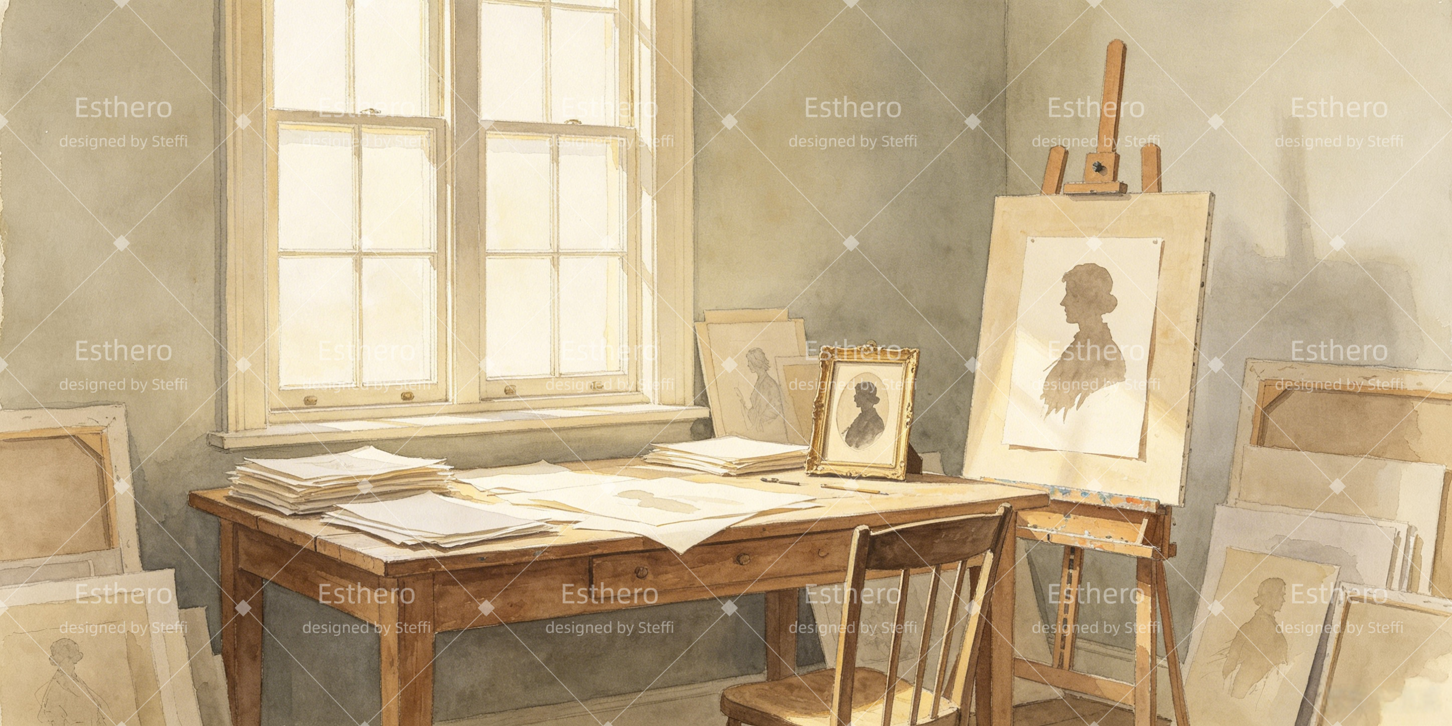 Toile de Fond Théâtre Atelier d’Artiste Ensoleillé Décor de Scène CSH66-T25