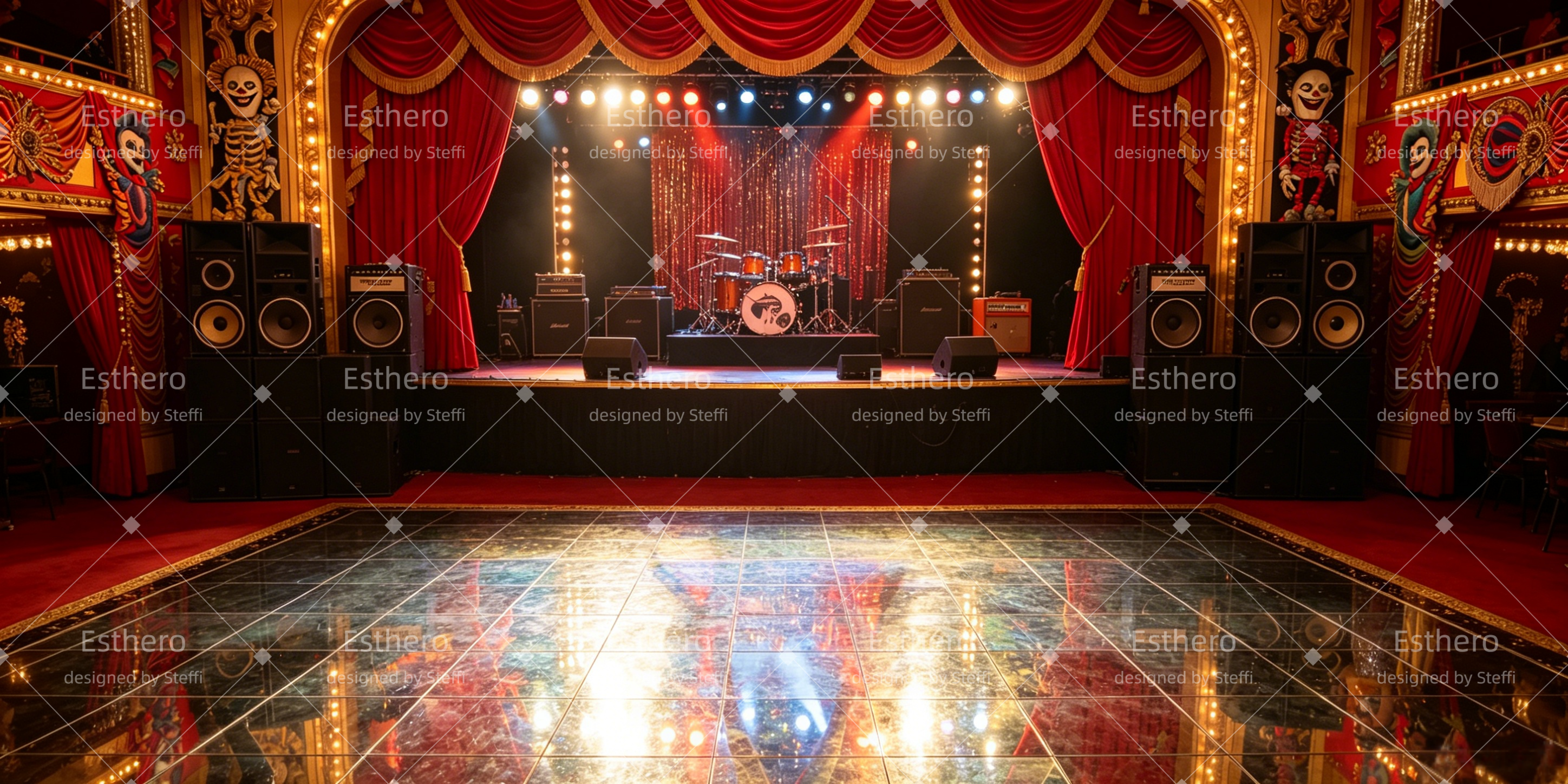 Toile de Fond Broadway Scène de Rock de Carnaval CSH66-T34