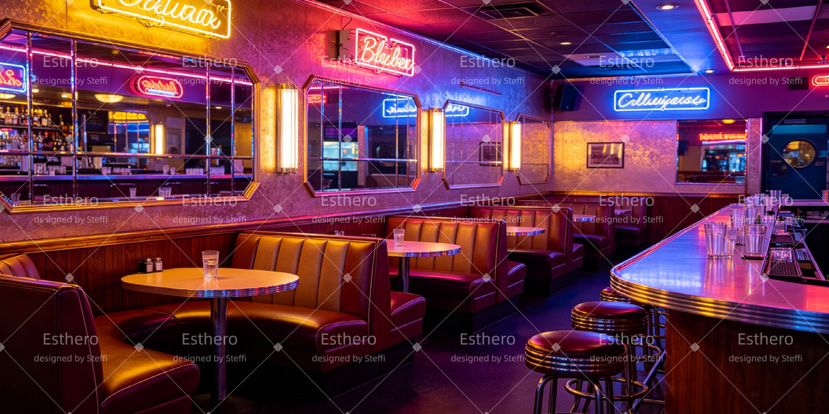 Décor de scène Intérieur diner néon théâtre CSH66-T56