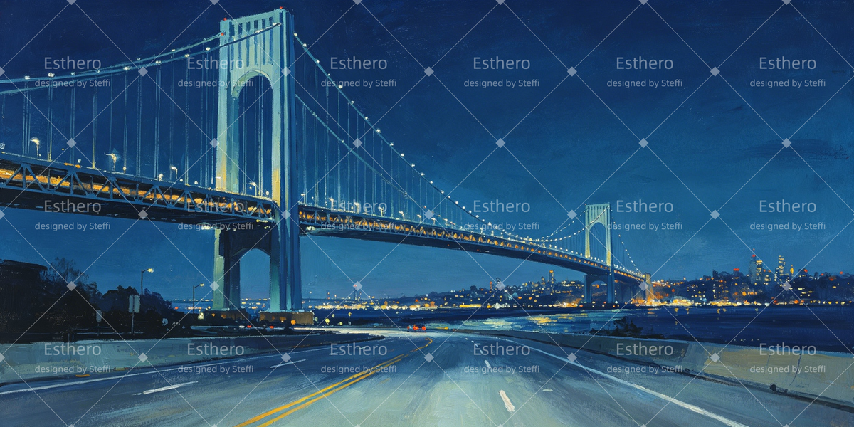 Décor de scène Pont suspendu nocturne décor cinéma CSH66-T59