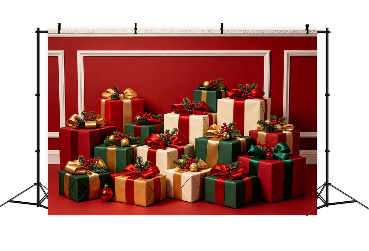 Fond De Noël Présentoir De Coffret Cadeau De Luxe Décors De Studio Pour Noël CSH68-73