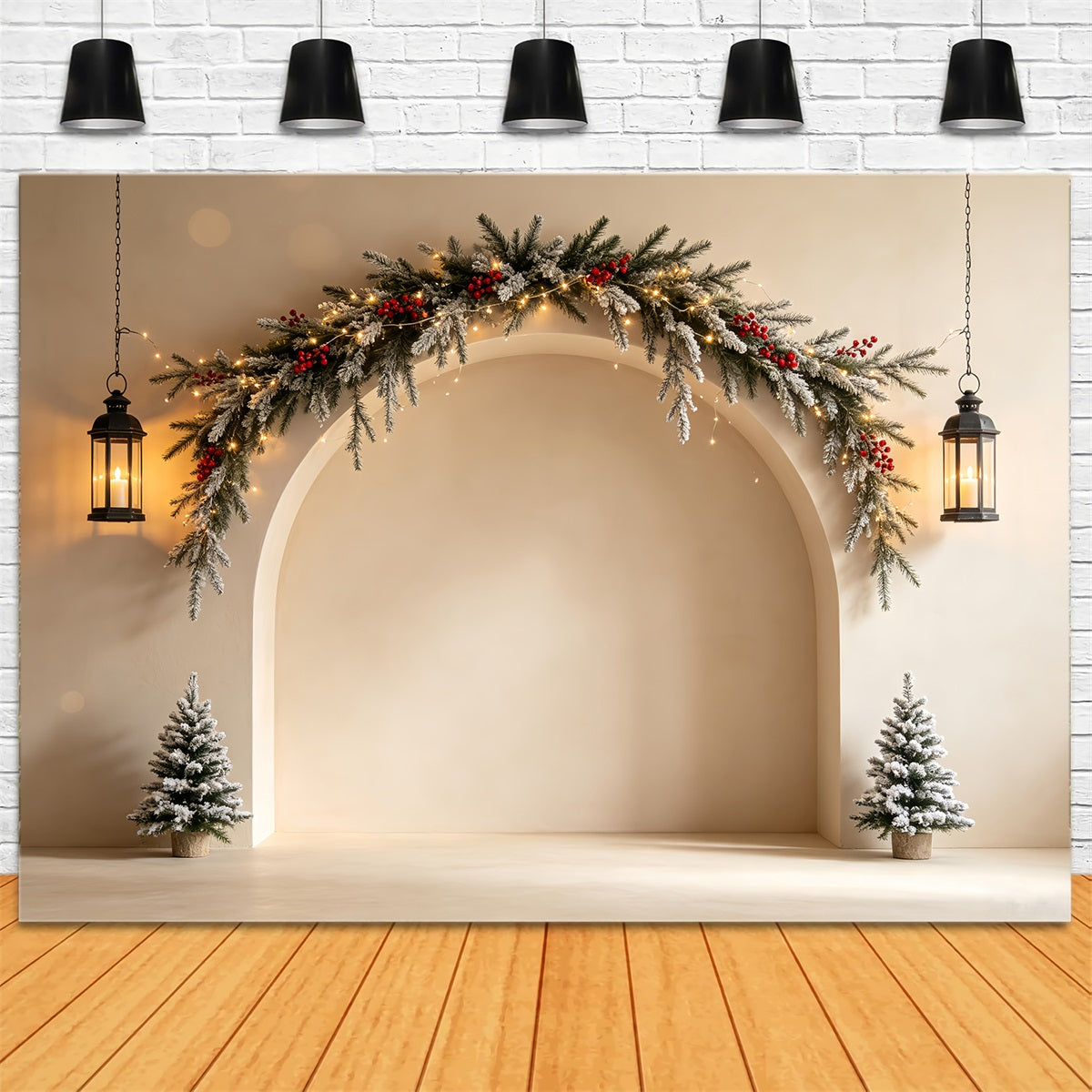 Décor De Noël Bohème Arche Élégante Ornée De Guirlandes Décor De Noël CSH68-89