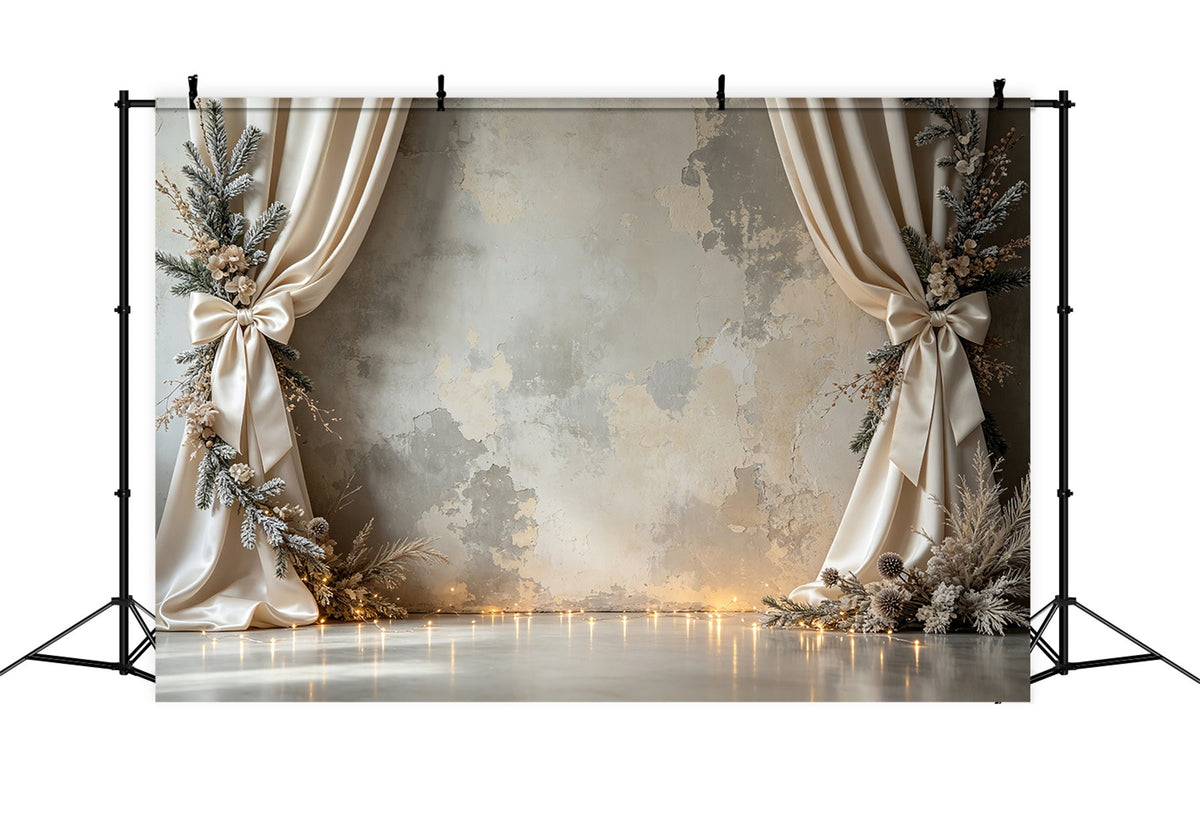 Décors Muraux De Noël Arche Florale Drapée Ivoire Décors De Noël D'Intérieur CSH69-19