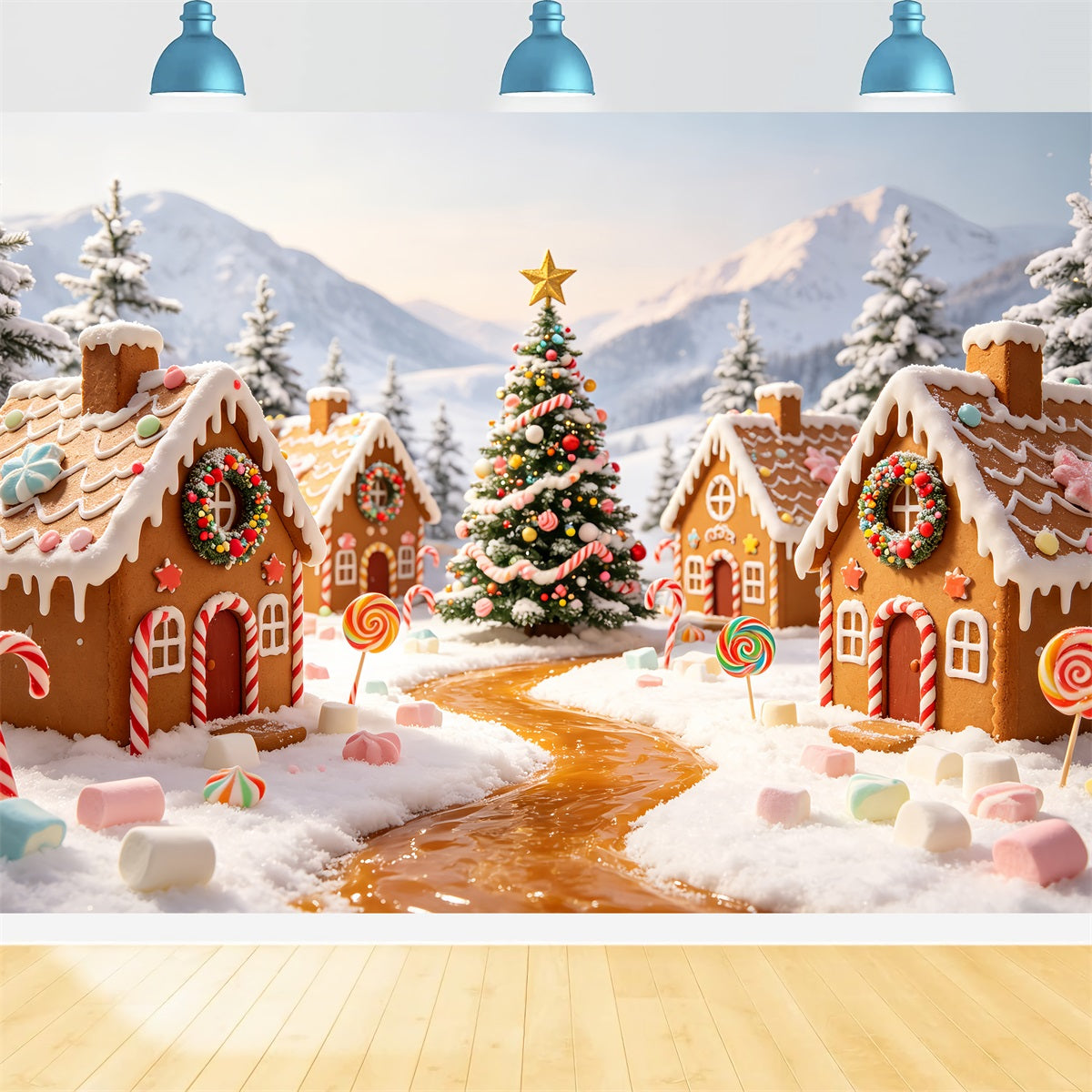 Décor De Maison En Pain D'Épice Village Enneigé De Candyland En Pain D'Épice CSH69-76
