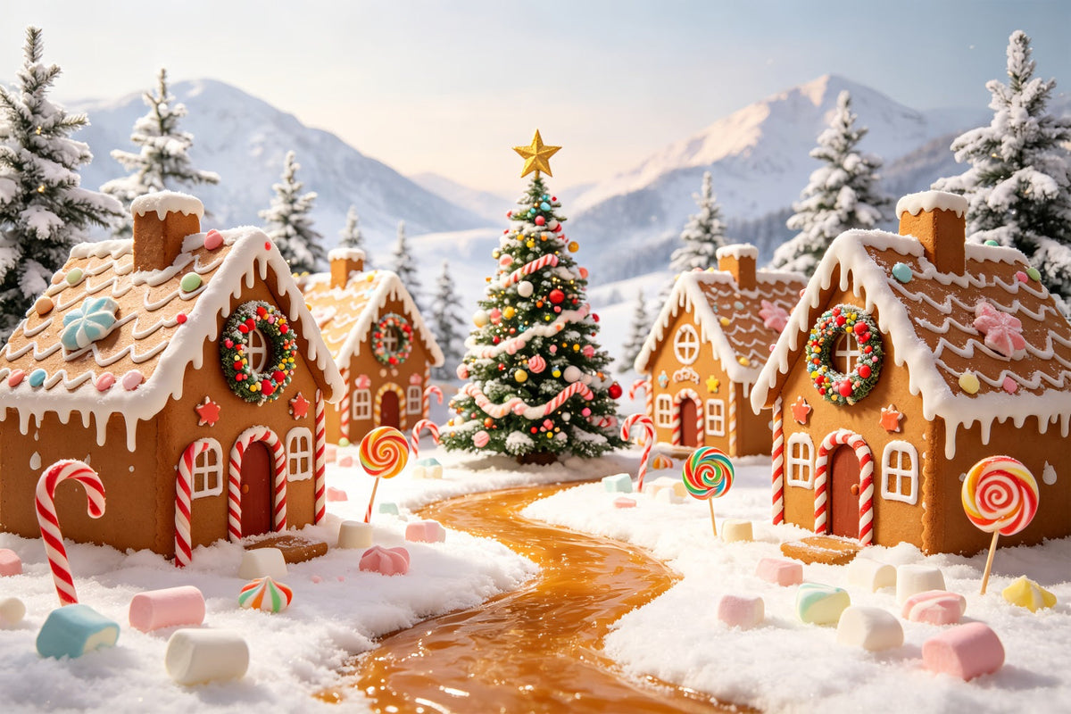 Décor De Maison En Pain D'Épice Village Enneigé De Candyland En Pain D'Épice CSH69-76