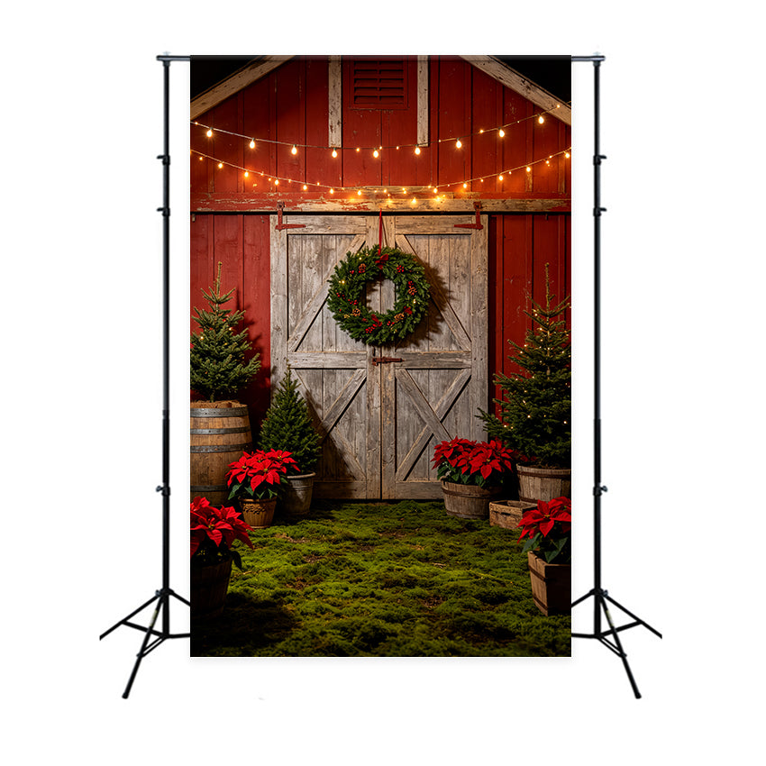 Décor De Noël De L'Ouest Couronne Rustique De Porte De Grange Décor De Noël Extérieur CSH69-85