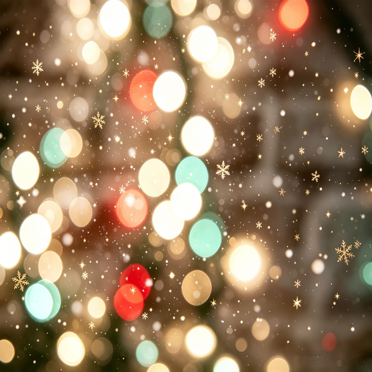 Fond De Lumières De Noël Bokeh De Flocons De Neige Festifs Fond Photo De Noël Haute Résolution CSH69-94
