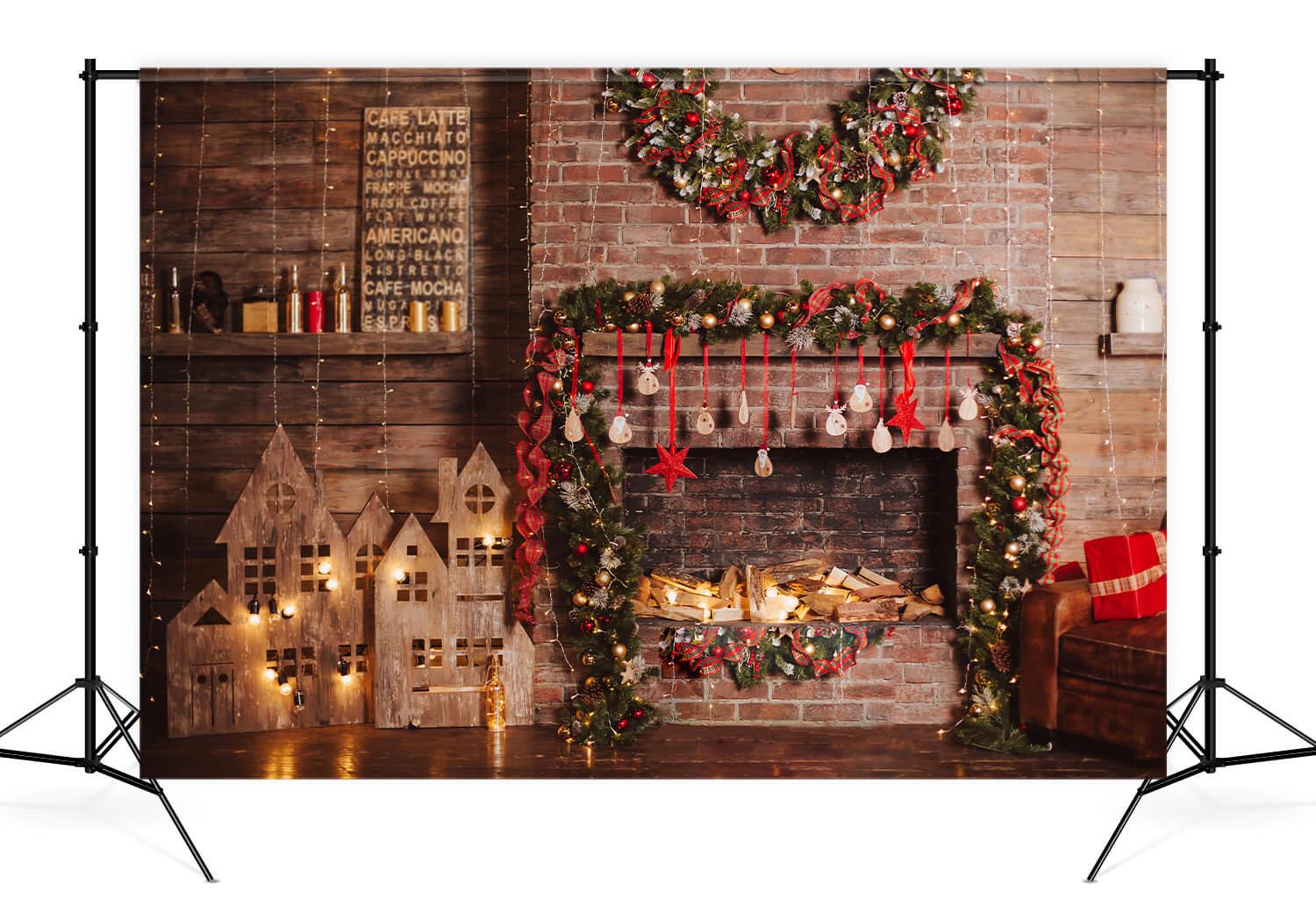 Toile de fond de Noël Photographie de mur de brique DBD-19186