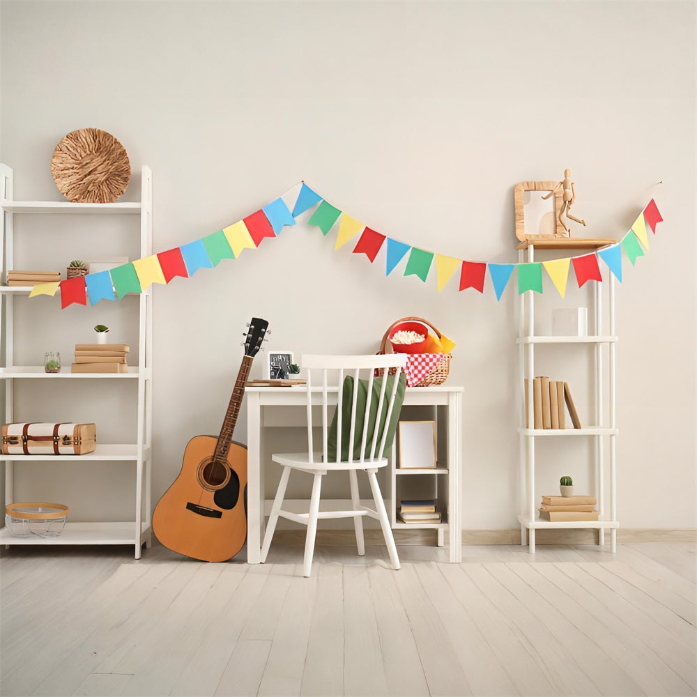 Toile de Fond de Salle d'Étude Décorée pour la Rentrée Scolaire DBD7-14