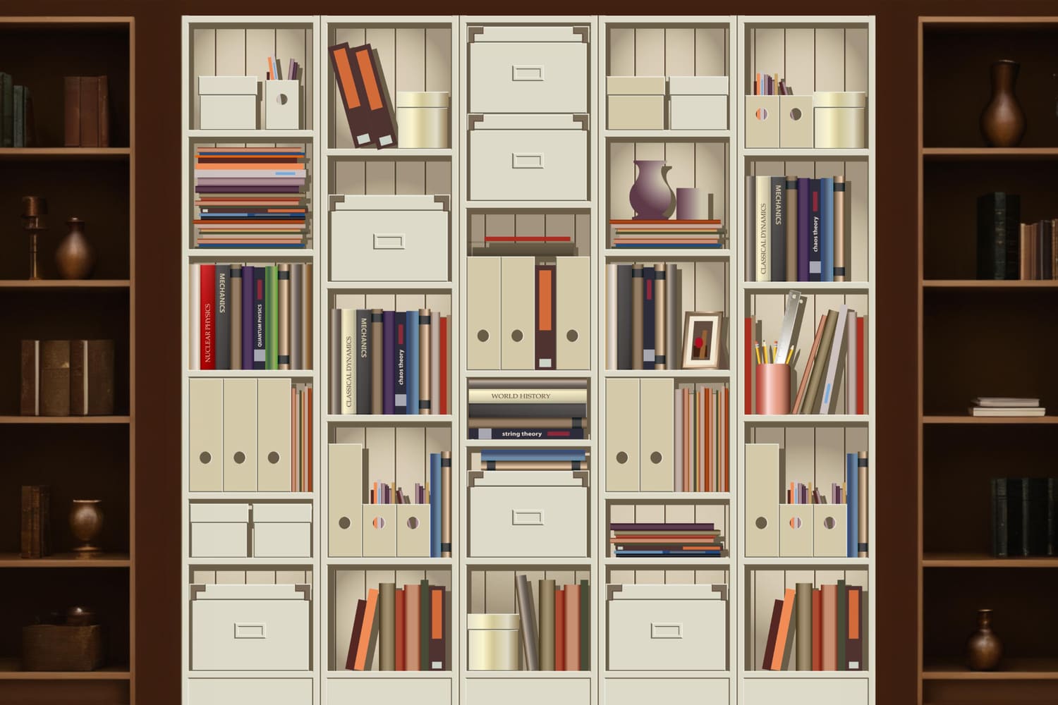 Toile de Fond de Bibliothèque Moderne pour la Rentrée Scolaire DBD7-46
