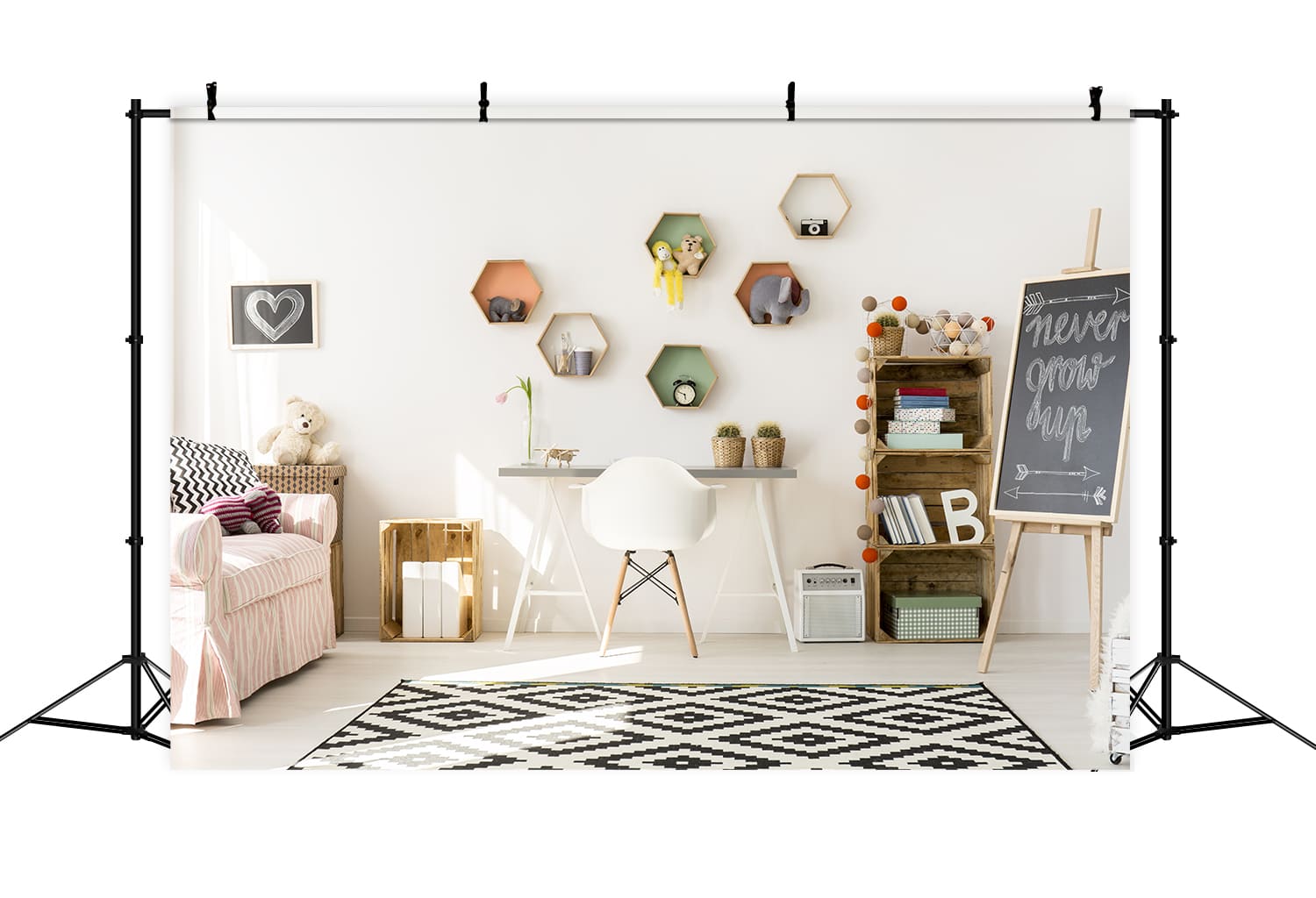 Toile de Fond de Salle d'Étude Décorée pour la Rentrée Scolaire DBD7-56