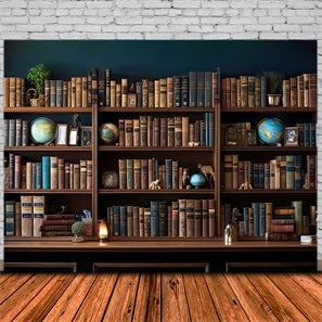 Toile de Fond de Bibliothèque avec Livres pour la Rentrée Scolaire DBD7-6