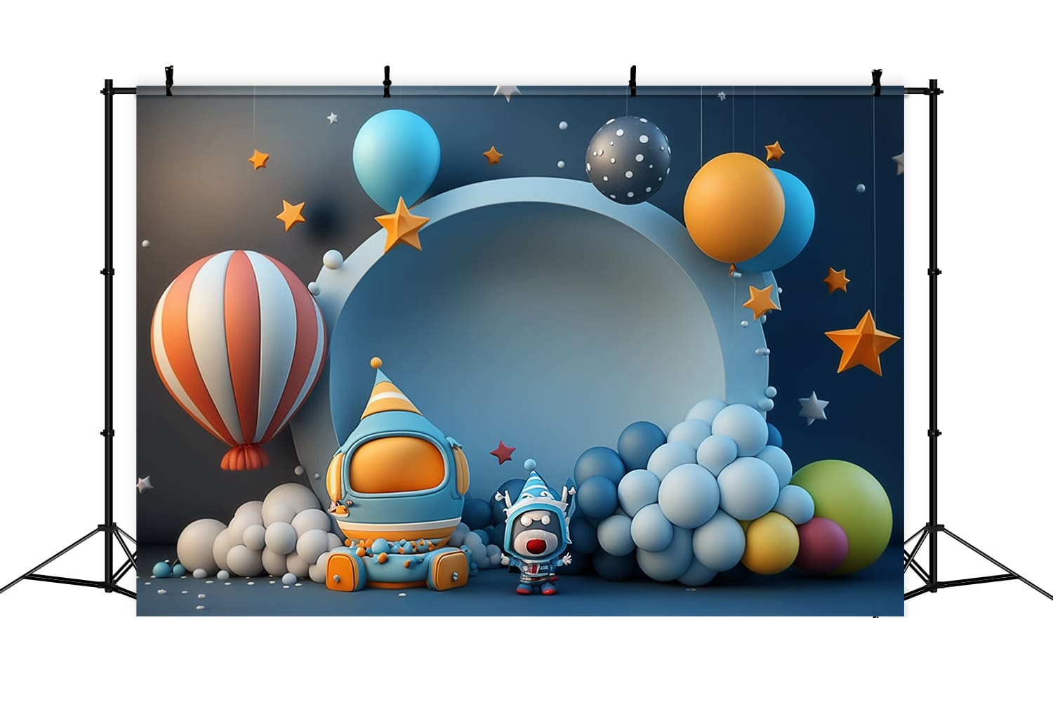 Toile de Fond de Ballons en Vaisseau Spatial pour la Rentrée Scolaire DBD7-79