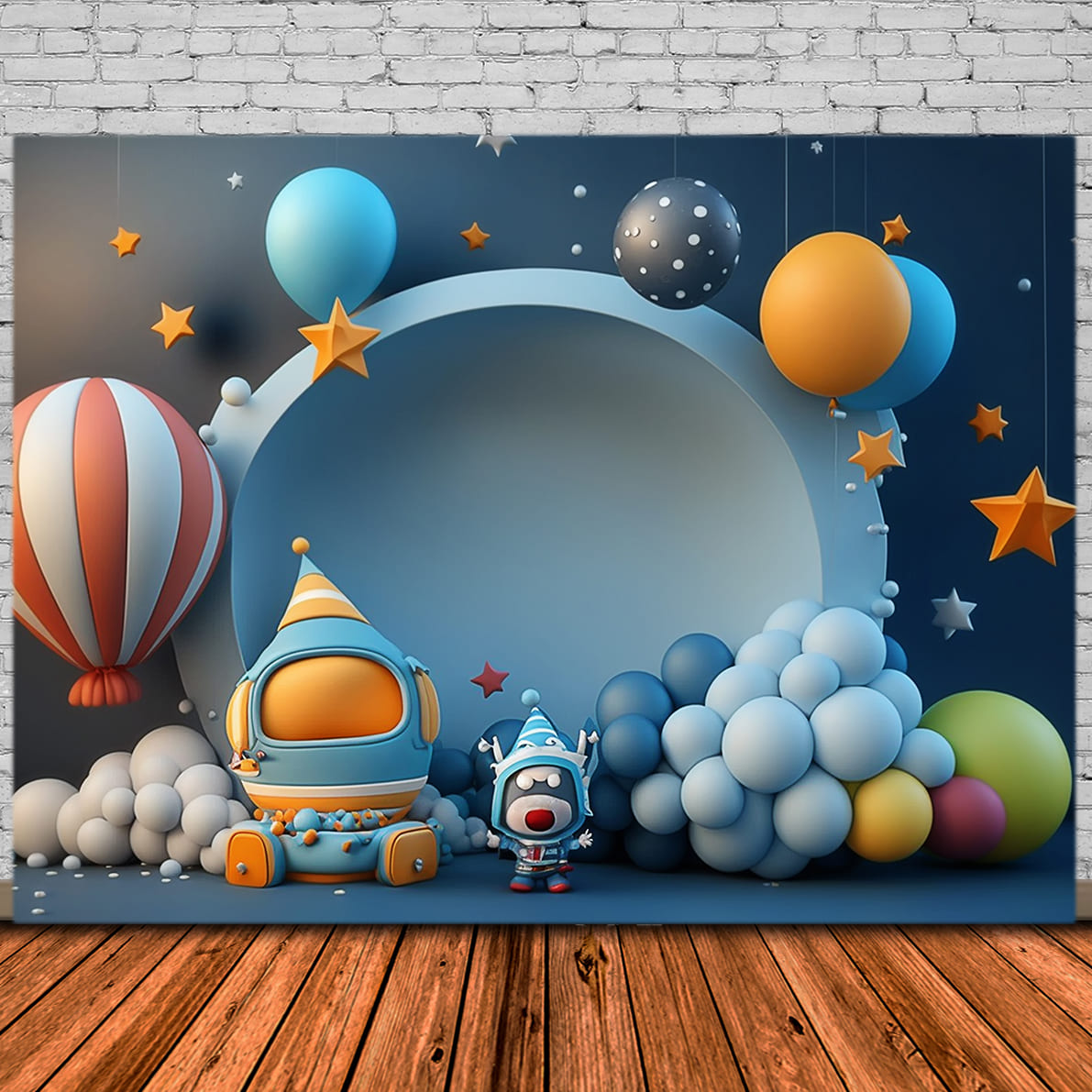 Toile de Fond de Ballons en Vaisseau Spatial pour la Rentrée Scolaire DBD7-79