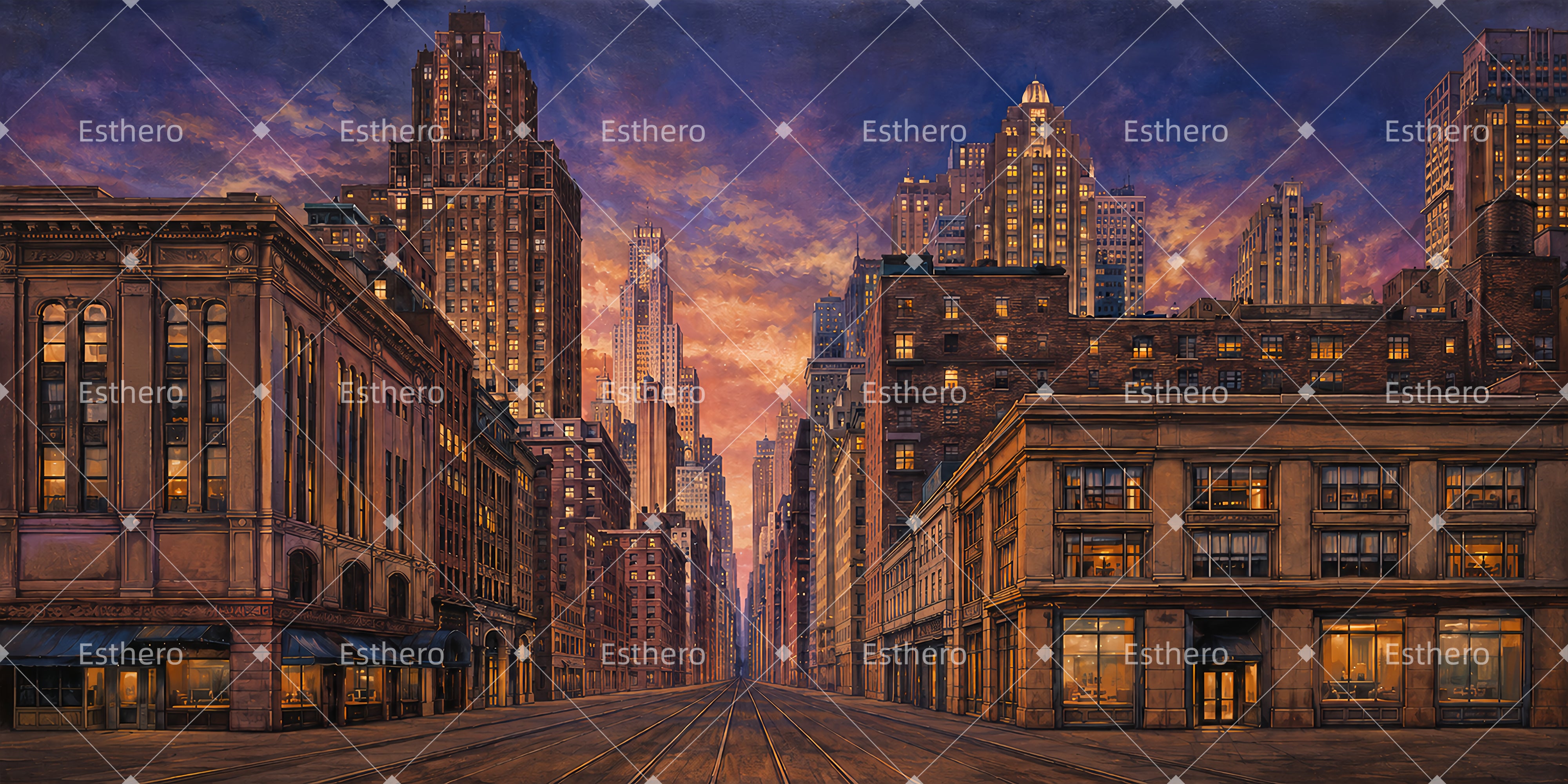 Décor de Broadway Avenue dans les années 1920 pour scène théâtrale DLS65-T16