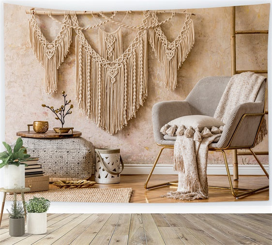 Toile de Fond Boheme Macramé Naturel Textures Beige GQ2-10