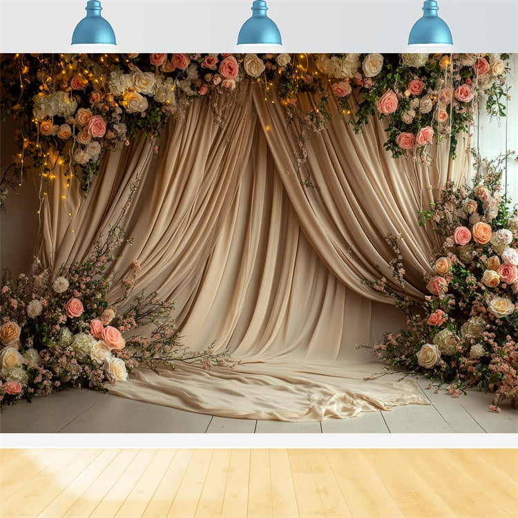 Toile de Fond Photo Fête des Mères Drapé Floral Rayonnement Chaud GQ2-109