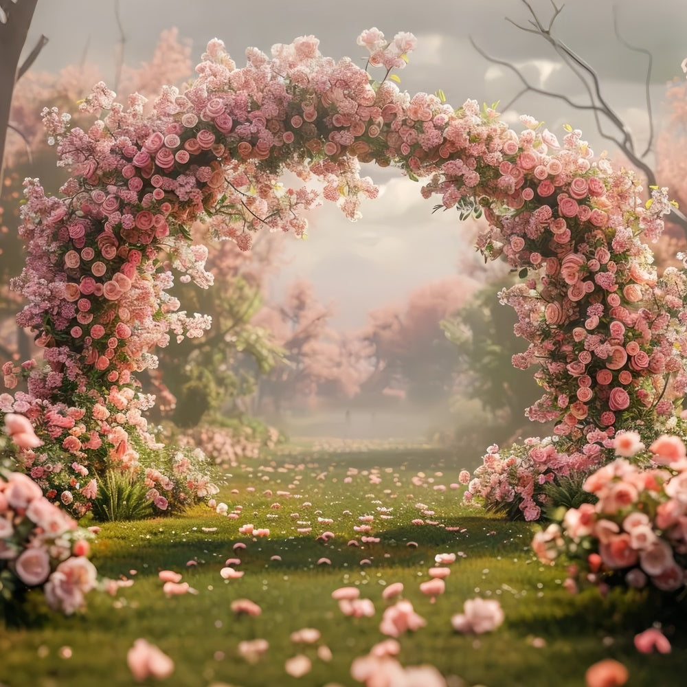 Toile de Fond Fête des Mères Arche de Jardin Rose Tranquille GQ2-154