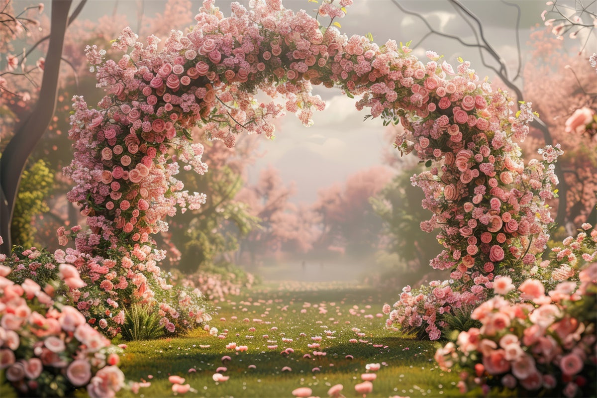 Toile de Fond Fête des Mères Arche de Jardin Rose Tranquille GQ2-154