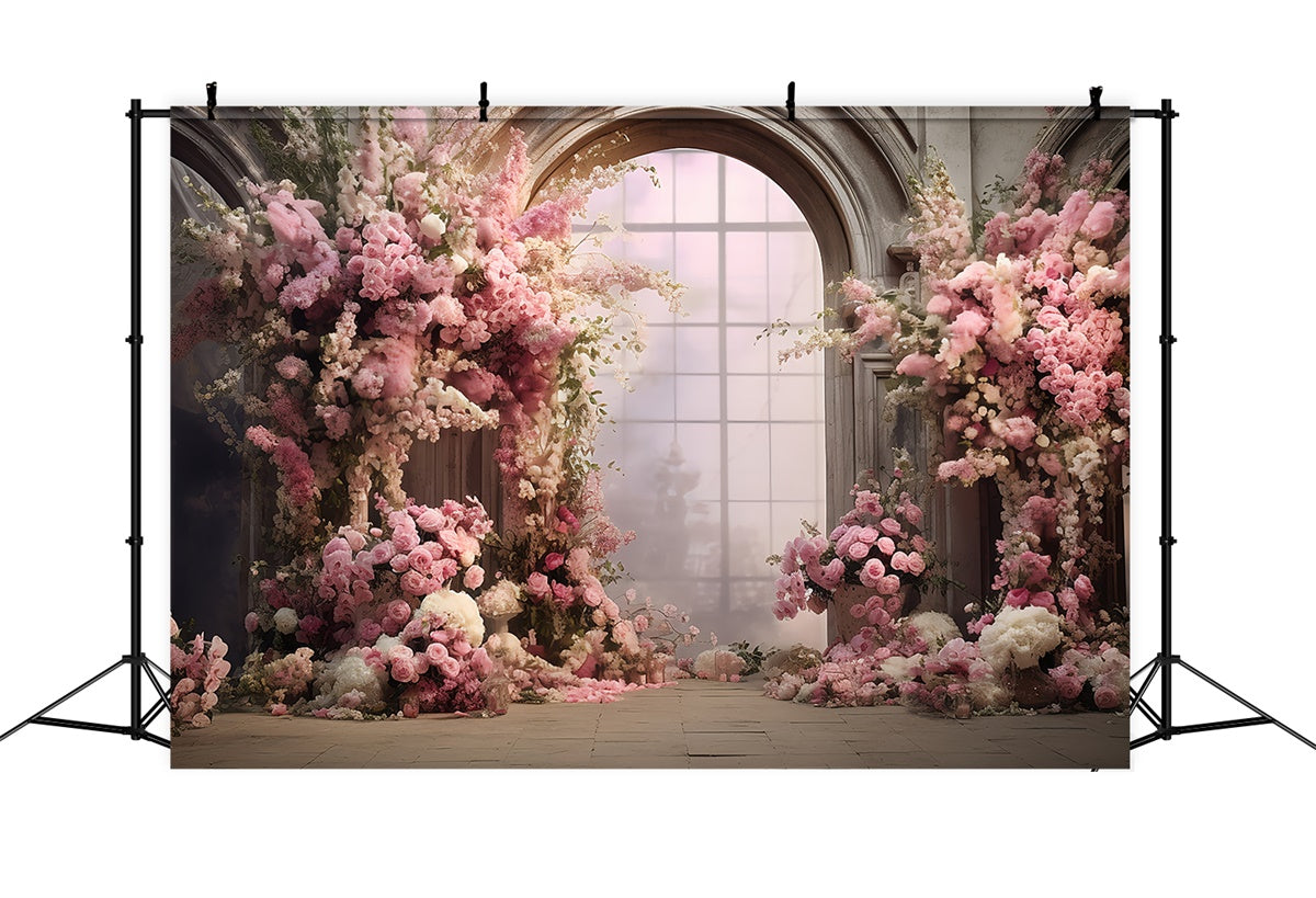 Toile de Fond Fête des Mères Jardin Enchanté Arche de Roses GQ2-158