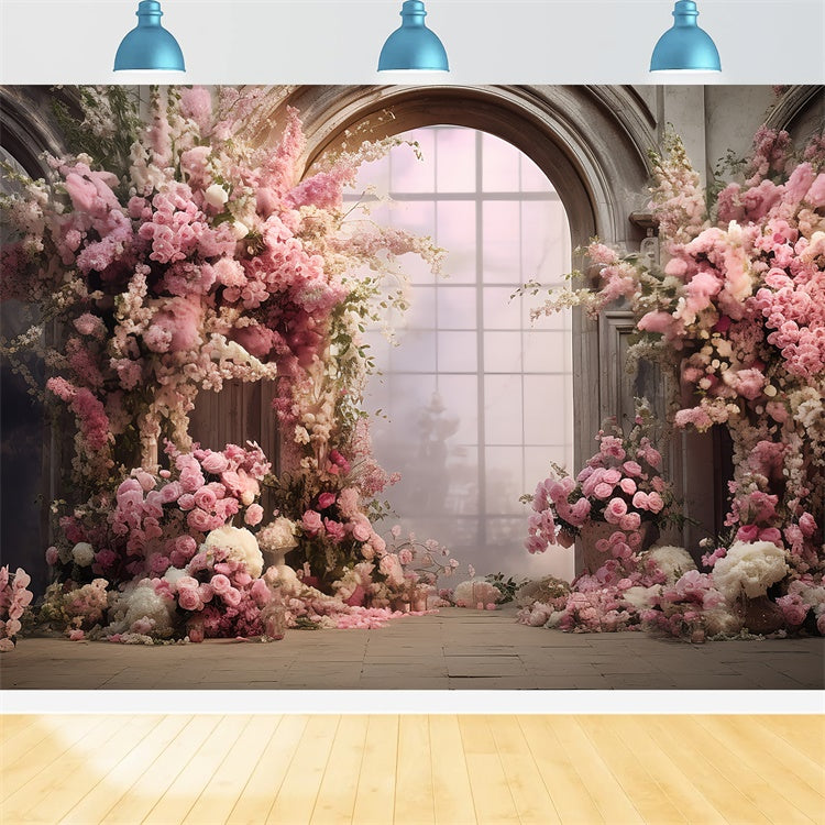 Toile de Fond Fête des Mères Jardin Enchanté Arche de Roses GQ2-158