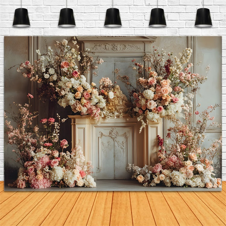 Toiles de Fond Photo Fête des Mères Chemin Fleuri de Roses GQ2-159