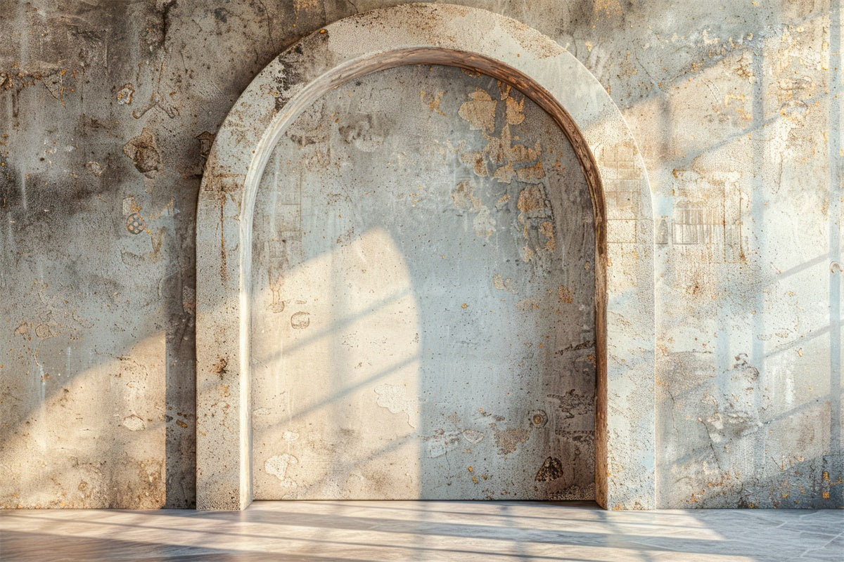 Toile de fond Photo Fête des Mères Arche en Pierre Rustique Sous la Lumière du Soleil GQ2-180