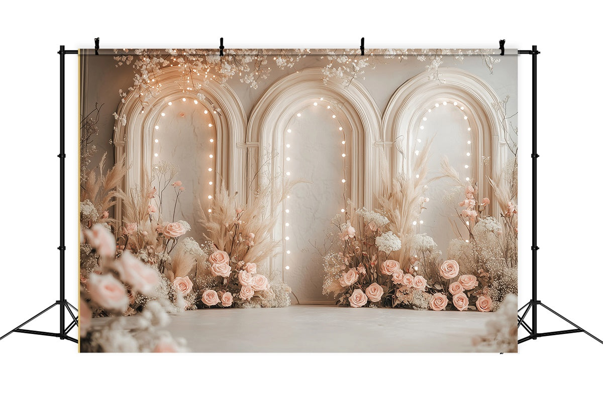 Toile de fond Photo Fête des Mères Arche Rose Lumière Douce GQ2-182