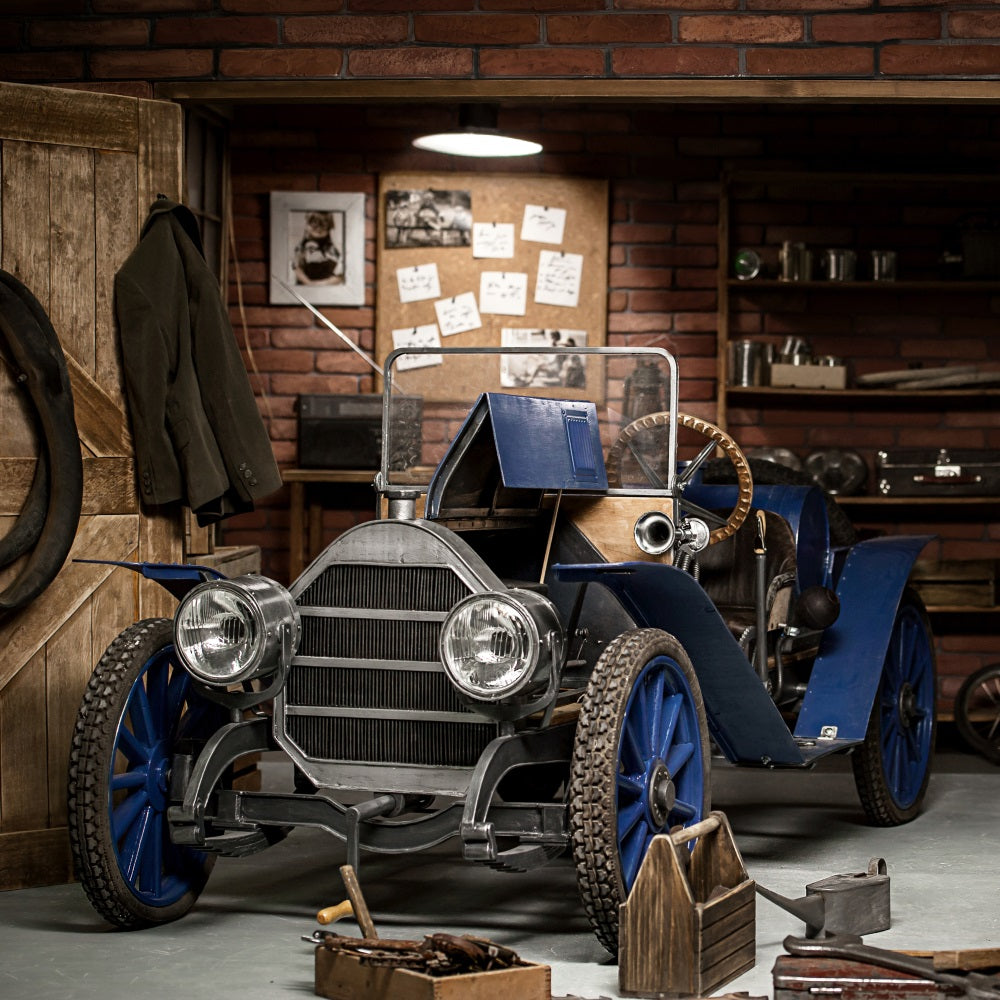 Toile de fond Joyeuse Fête des Pères Garage Vintage Voiture GQ2-214