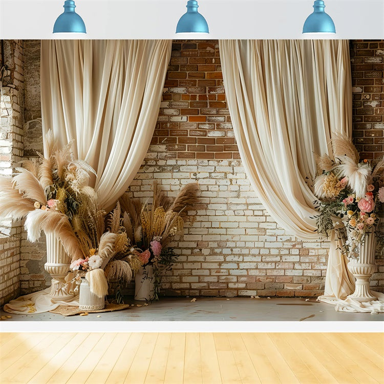 Toile de Fond Boho Idées Chambre Terreuse Floral Séché GQ2-36