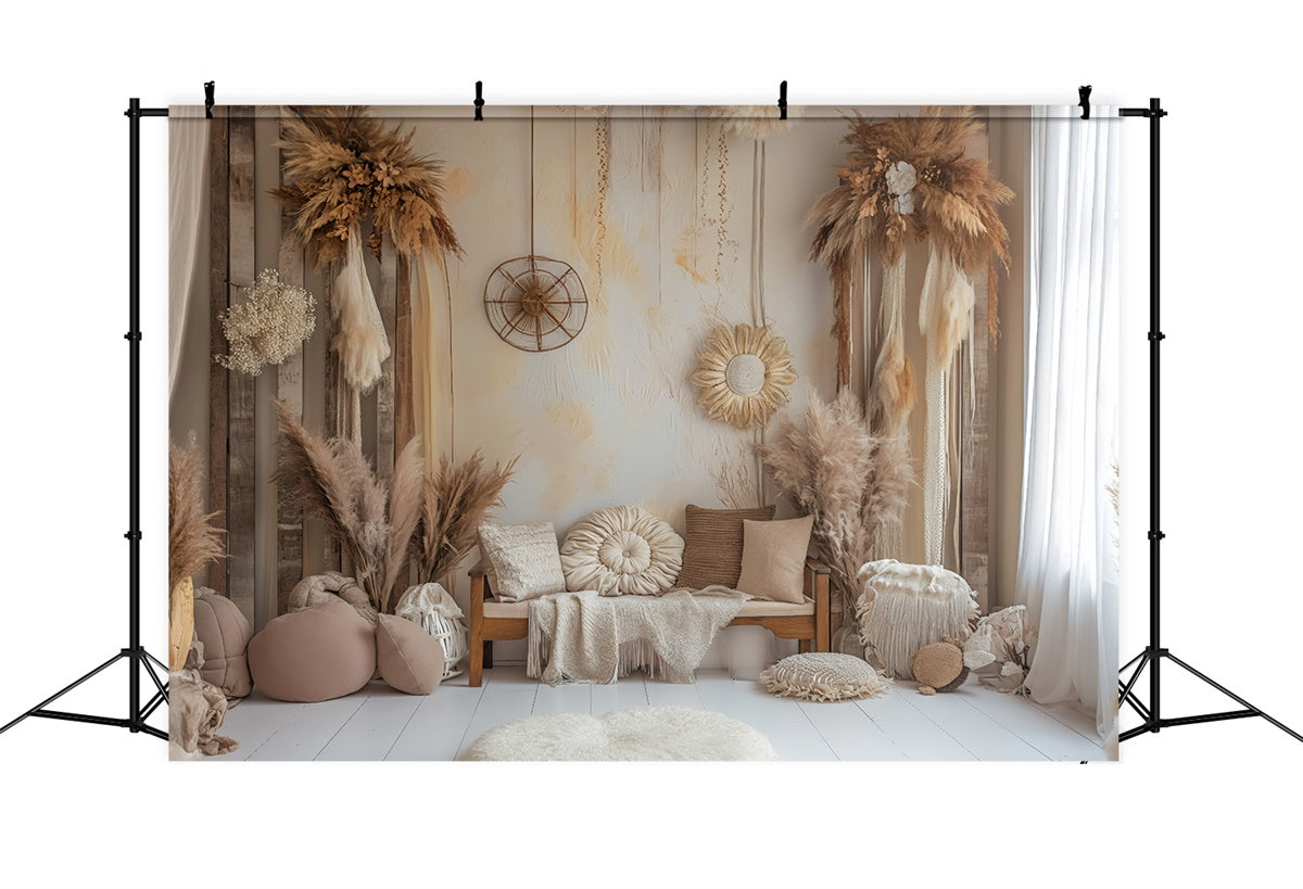 Toile de Fond Boho Idées Ambiance Maison Neutre GQ2-39