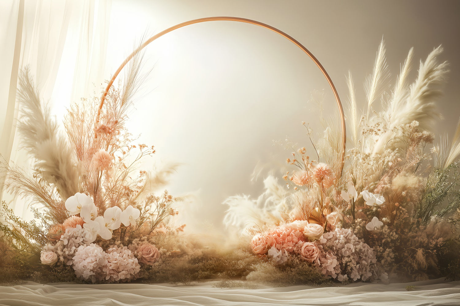Toile de Fond Boho Idées Circle Fleurs Photographie GQ2-70