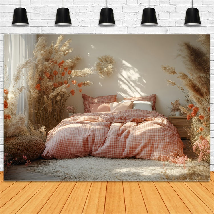 Toile de Fond Boho Idées Lit Pampas Floral GQ2-80