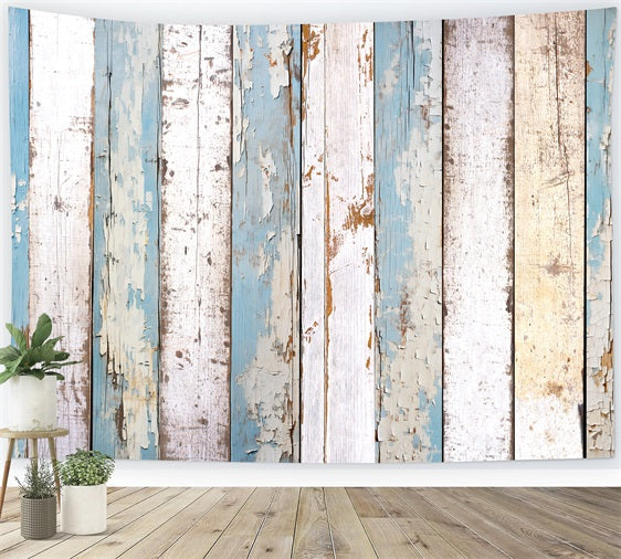 Toile de fond Bois Bleu Blanc Écaillé GQ4-121