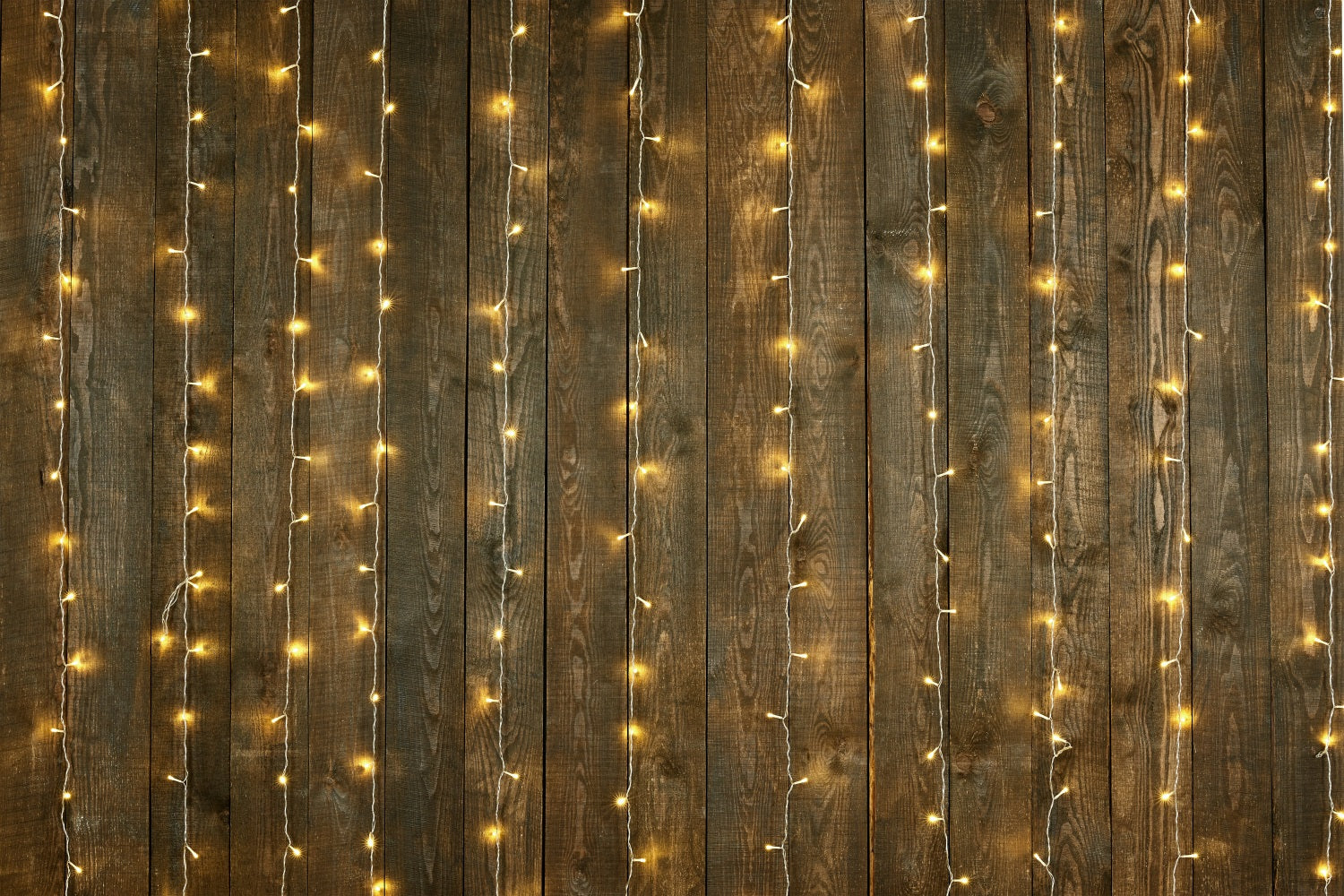 Toile de fond Bois Foncé Guirlandes Lumineuses Chaudes GQ4-128