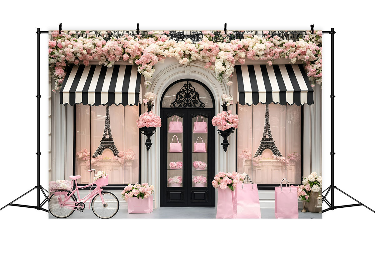Toile de fond Paris Entrée Romantique de Boutique Fleurie GQ4-164