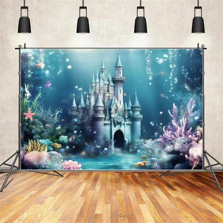 Toile de fond Été Château Bleu Sous-Marin GQ4-274
