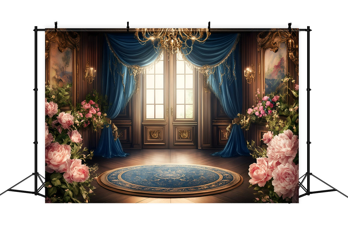 Toile de fond Victorienne Photographie Cadre Doré Salle des Roses Vintage GQ4-318