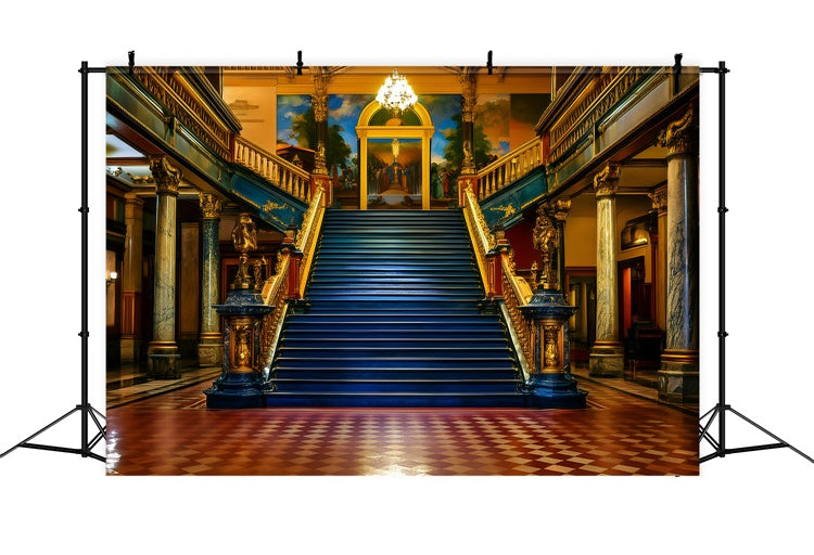 Toile de fond Photo Vintage Pour Photoshoot Grand Escalier Royal GQ4-321
