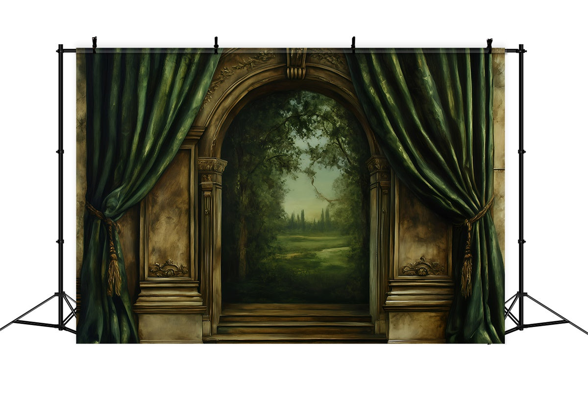 Toile de fond Antique Arche de Forêt Rideau Photo Vintage GQ4-330