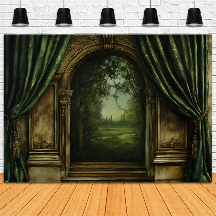 Toile de fond Antique Arche de Forêt Rideau Photo Vintage GQ4-330