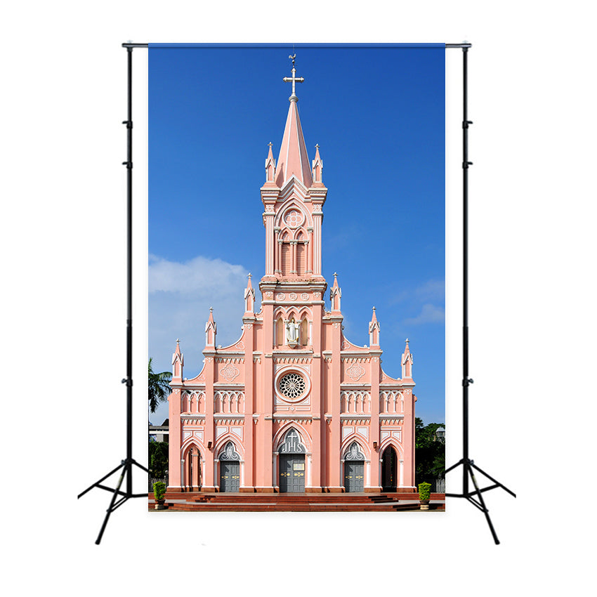 Toile de fond Église Architecture Scène Gothique Rose GQ4-76