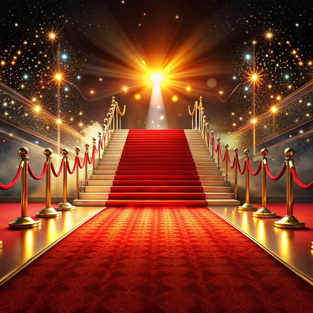 Toile de fond Tapis Rouge Escalier Luxueux Étincelles GQ4-91