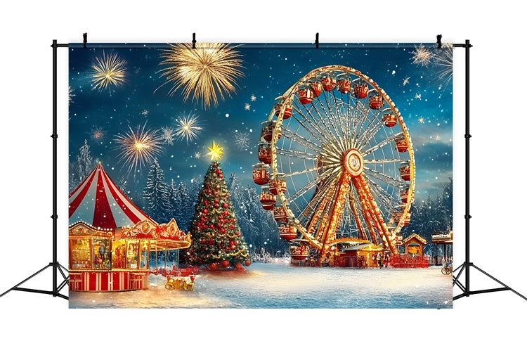 Toile de fond Carnaval Grande Roue de Noël Feux d’Artifice GQ5-118