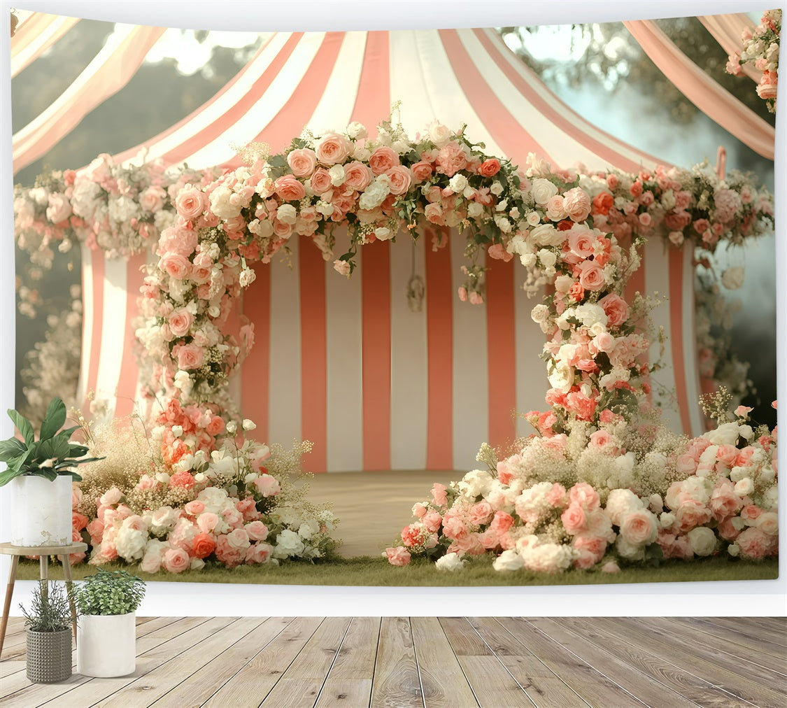 Toile de fond Carnaval Arche de Roses Romantiques Chapiteau GQ5-134